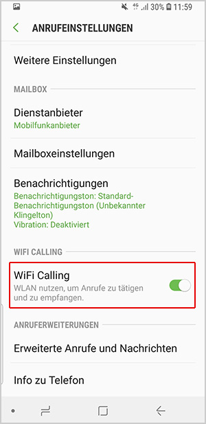 WiFi Calling bei Android-Smartphones einschalten