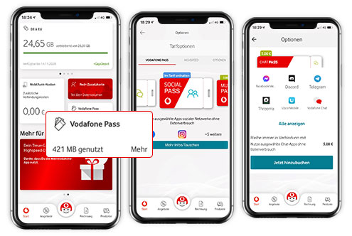 Verwalte Deine Vodafone-Pässe in der MeinVodafone-App