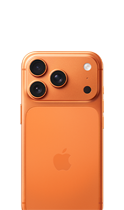 iPhone 17 Pro, Rckseite, Farbe Cosmic Orange, Pro Fusion Kamera-System in der Plattform oben