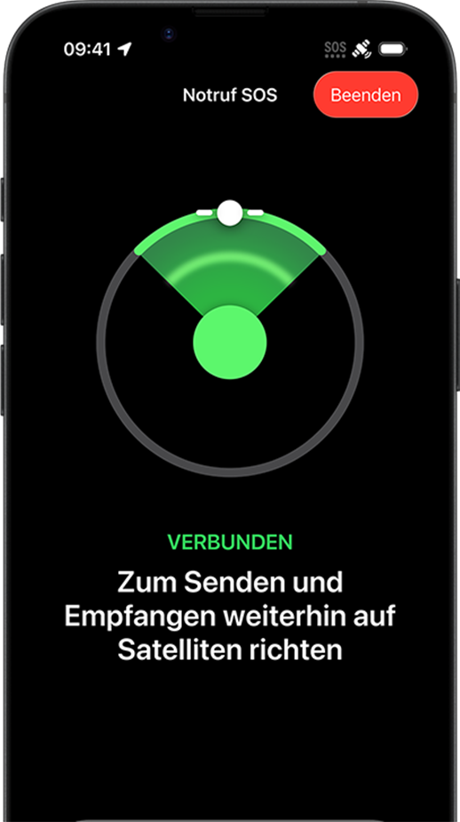 Nachrichten �ber Satellit wird verwendet