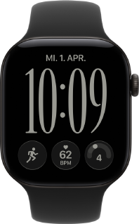 Apple Watch Series 12, Aluminiumgehäuse, Farbe Schwarz, Flow Zifferblatt, Sportarmband, Farbe Schwarz