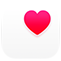 Health App Symbol, ein pinkes Herz in einem weißen Feld