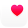 Health App Symbol, ein pinkes Herz in einem wei�en Feld