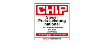 Vodafone Testsieger bei Chip Internet-Anbieter Test 2025