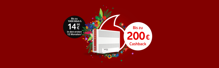 Vodafone Internetangebot: FRITZBox und bis zu 200 € Cashback für Ihr Business Kabel-Internet
