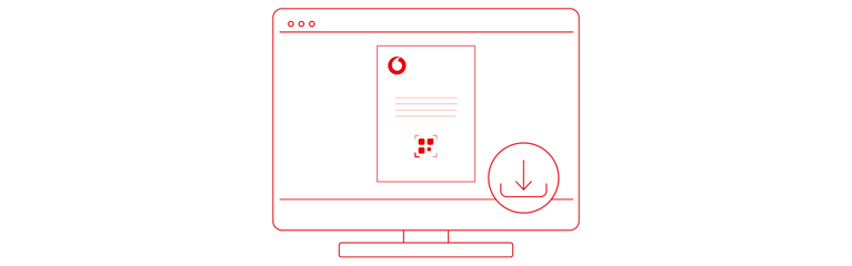 Desktop mit Download-Symbol