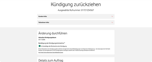 Kündigung zurückziehen