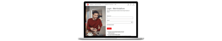 MeinVodafone Login Bildschirm