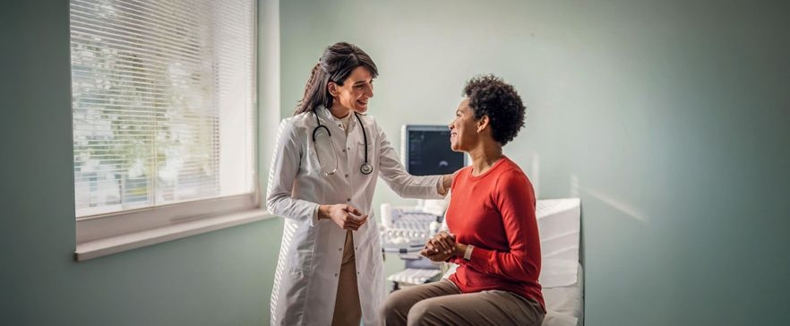 Ärztin und Patientin