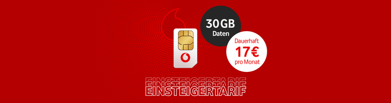 Abbildung einer SIM-Karte mit Connect-Testsiegel und Hinweis auf 20 GB Daten