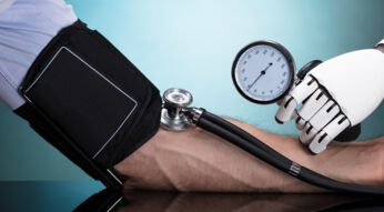 Robot Checking Person's Blood Pressure