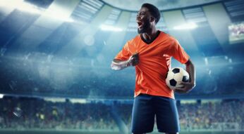 Fußballspieler jubelt