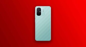 Das Redmi 12C vor rotem Hintergrund