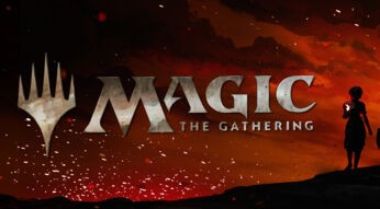 Auf dem Bild in dem Artikel zu der Magic: The Gathering Film und Serien Ankündigung ist das Logo von „Magic: The Gathering" in großen, metallisch wirkenden Buchstaben vor einem dunklen, feurig-roten Hintergrund zu sehen. Links befindet sich das charakteristische Symbol des Spiels. Rechts steht eine geheimnisvolle, schattenhafte Figur mit leuchtender, magischer Energie in der Hand. Die Szene wirkt dramatisch und episch, mit Funken in der Luft.