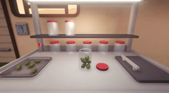 Ein Tisch zur Vorbereitung der heißen Ware.