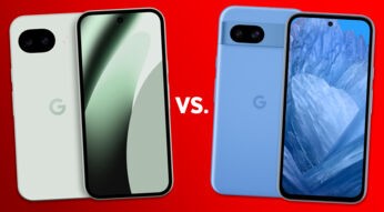 Die Handys Pixel 10a und Pixel 8a sind gegenübergestellt.