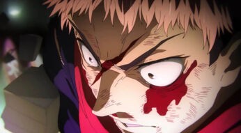 Nahaufnahme der Hauptfigur mit blutunterlaufenden Augen.