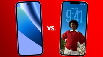 Das Pixel 10a und das iPhone 17e sind beide in der Farbe Blau nebeneinander zu sehen.