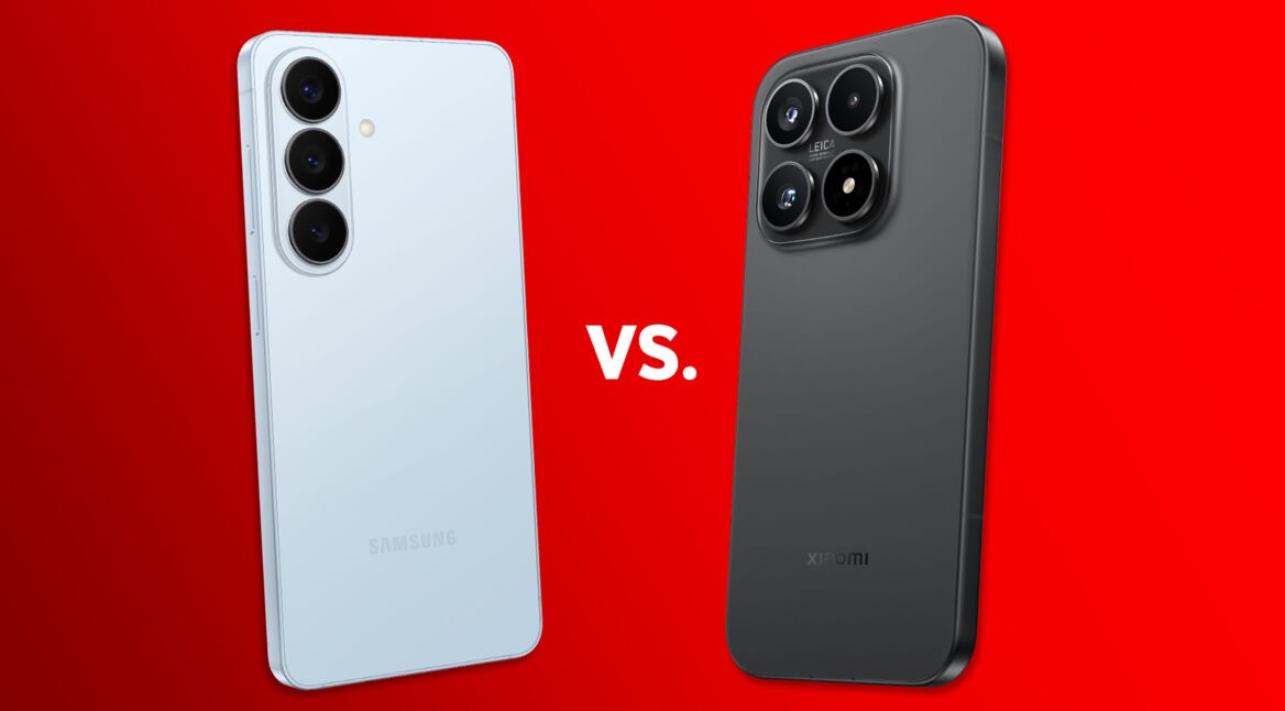 Das Galaxy S26 ist in Hellblau links, das Xiaomi 17 in Schwarz rechts zu sehen.