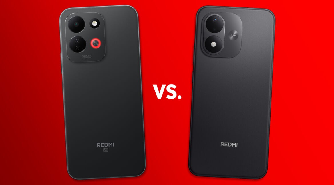 Das Redmi 17 5G ist in Schwarz links, das Redmi 17 Note 5G, ebenfalls in Schwarz, rechts zu sehen.