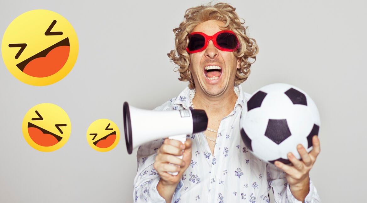 Ecstatic football fan