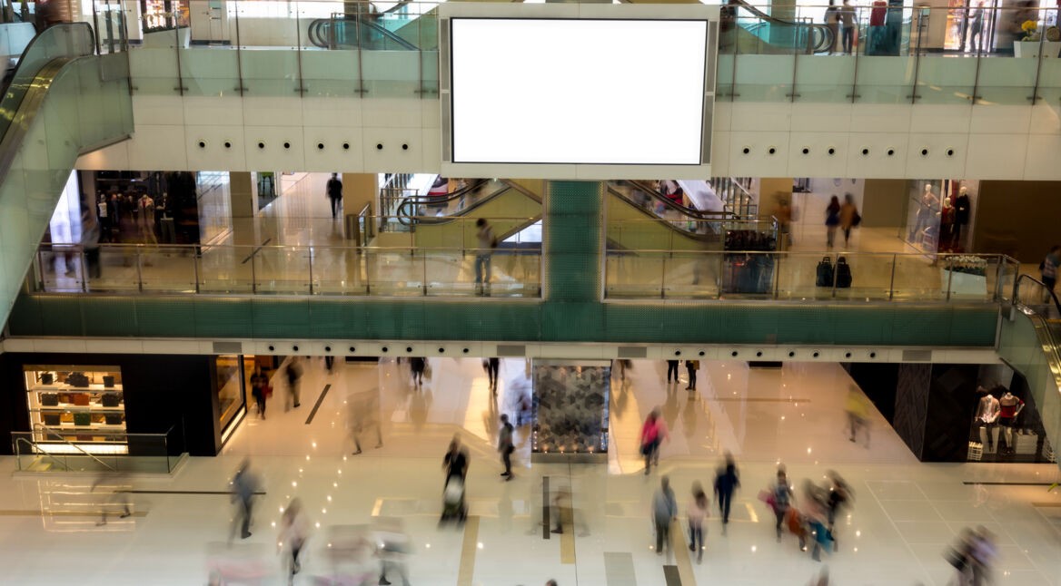 digital signage im einkaufszentrum