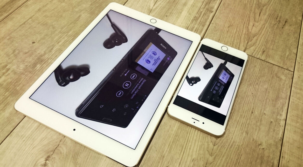 Screenshot auf einem iPad und iPhone.