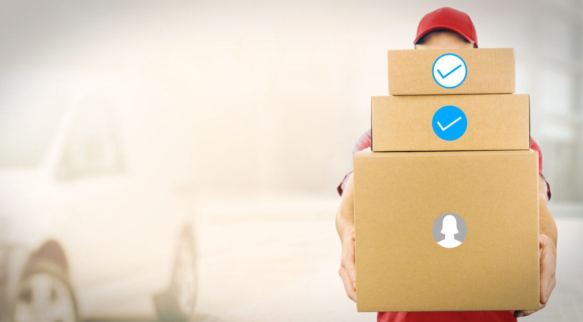 Paketdienst-Symbolbild mit Facebook Messenger-Symbolen