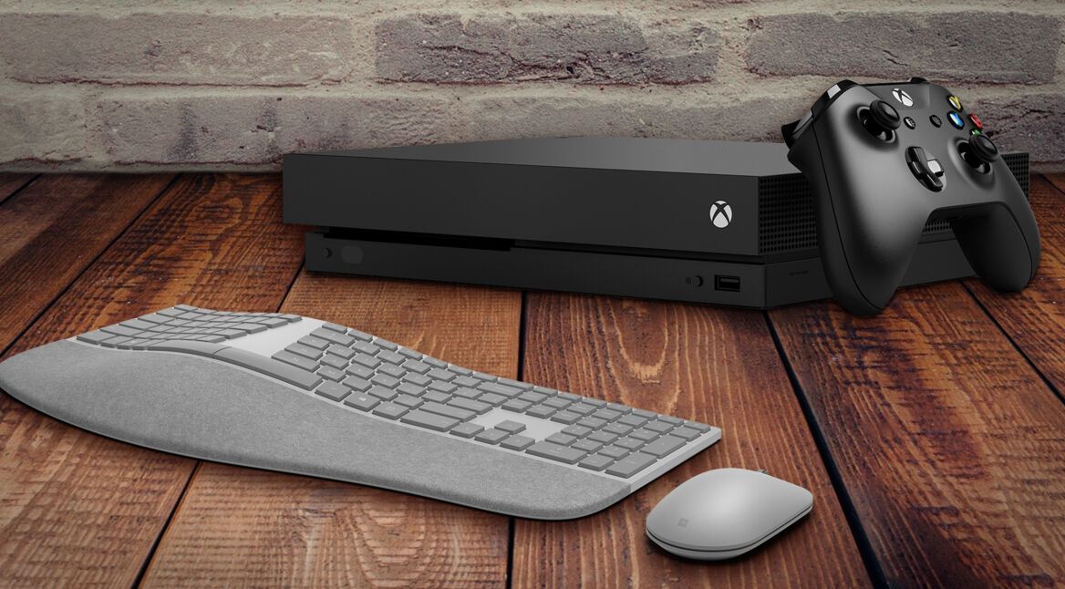 Xbox One mit Maus und Tastatur.