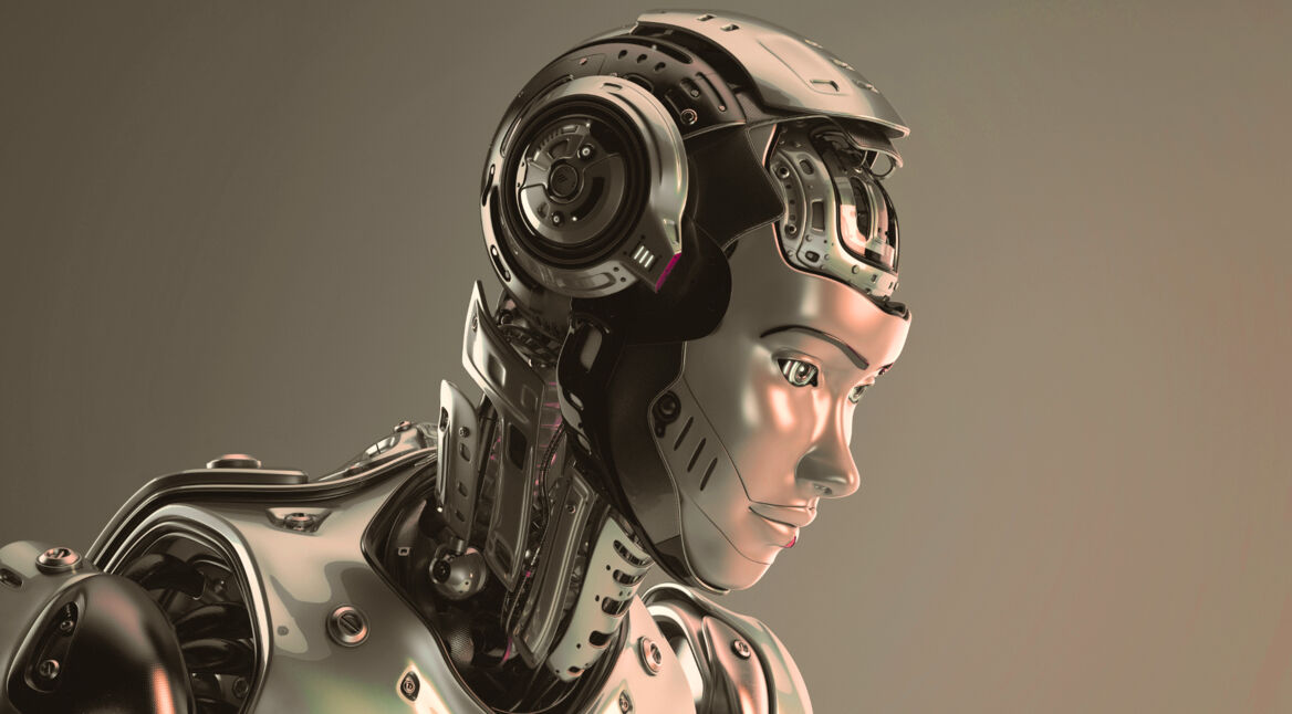 Ein Roboter, der als Chatbot dienen könnte.