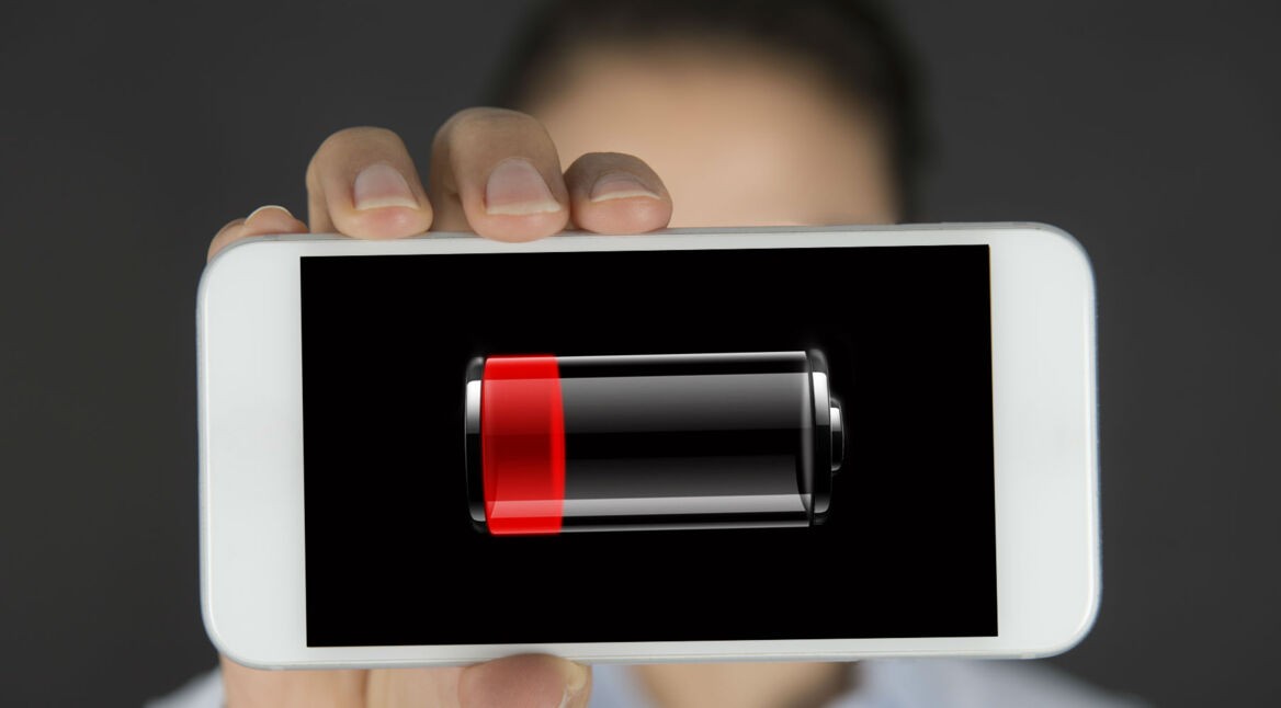 Smartphone-Akku leer