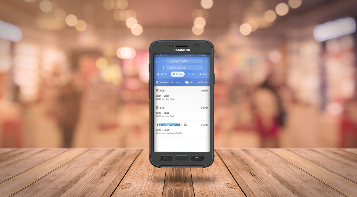Google Maps zeigt Nessie als Alternativroute an