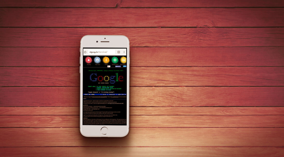 iPhone zeigt Google Gravity Terminal