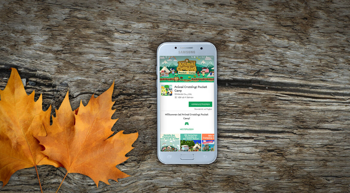 Animal Crossing Vorabregistrierung auf einem Smartphone