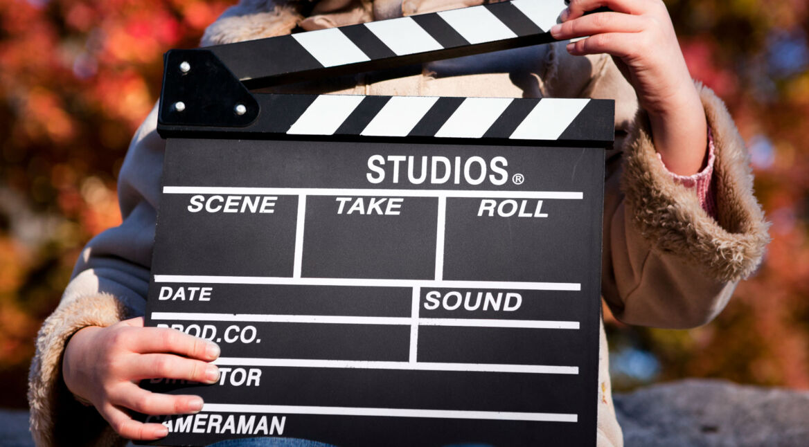 Clapperboard vom Filmset.