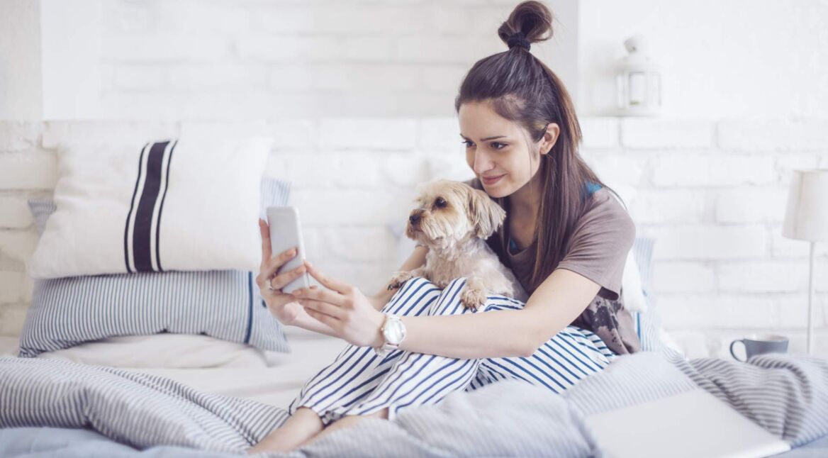 Pretty woman at home