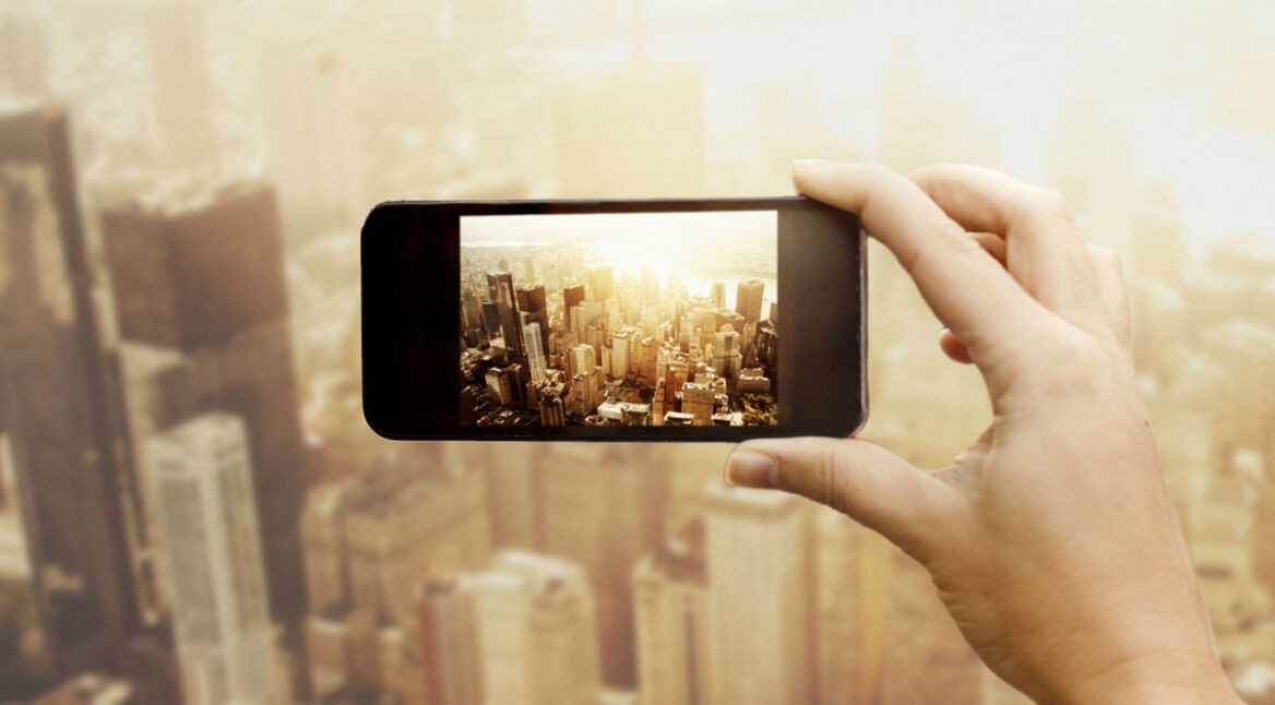 Smartphone macht Foto von New York.