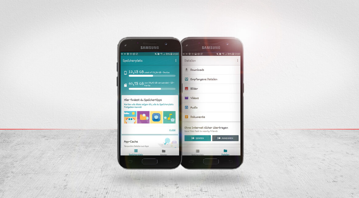 Screenshots der Beta-Version von Google Files Go