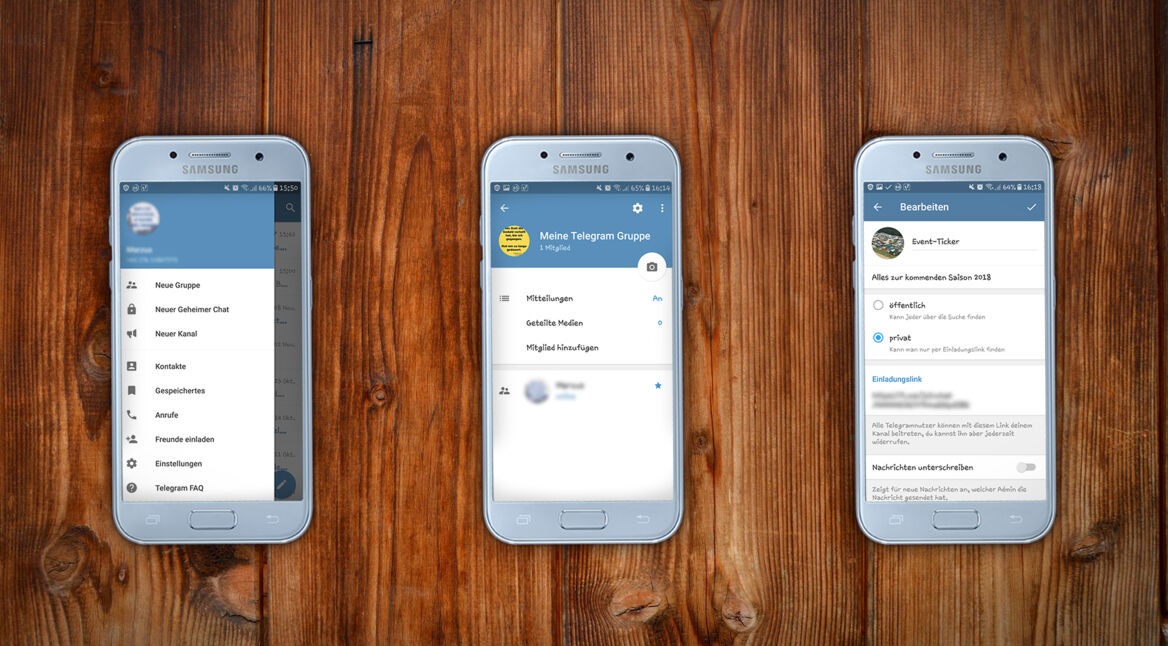 Screenshots des Telegram Messengers unter Android