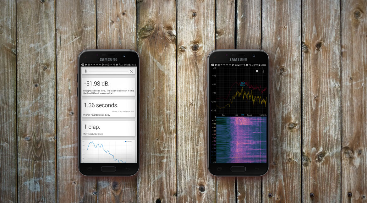 Screenshots der ClapIR- und Spectroid-app