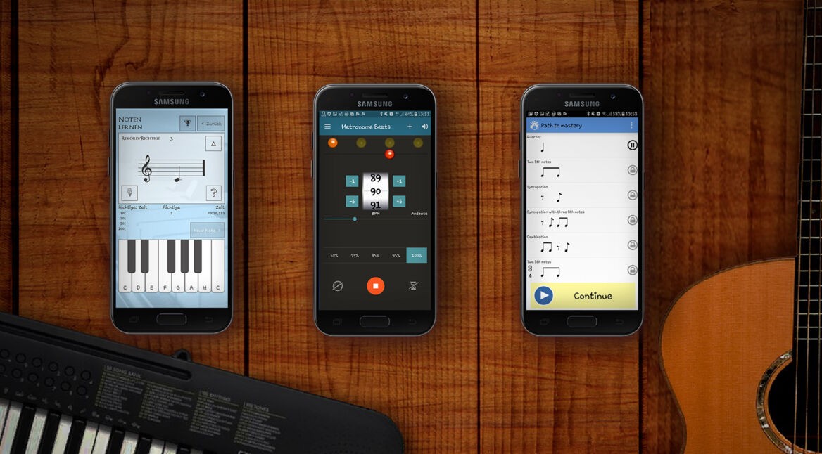 Screenshots aus verschiedenen Musik-Apps