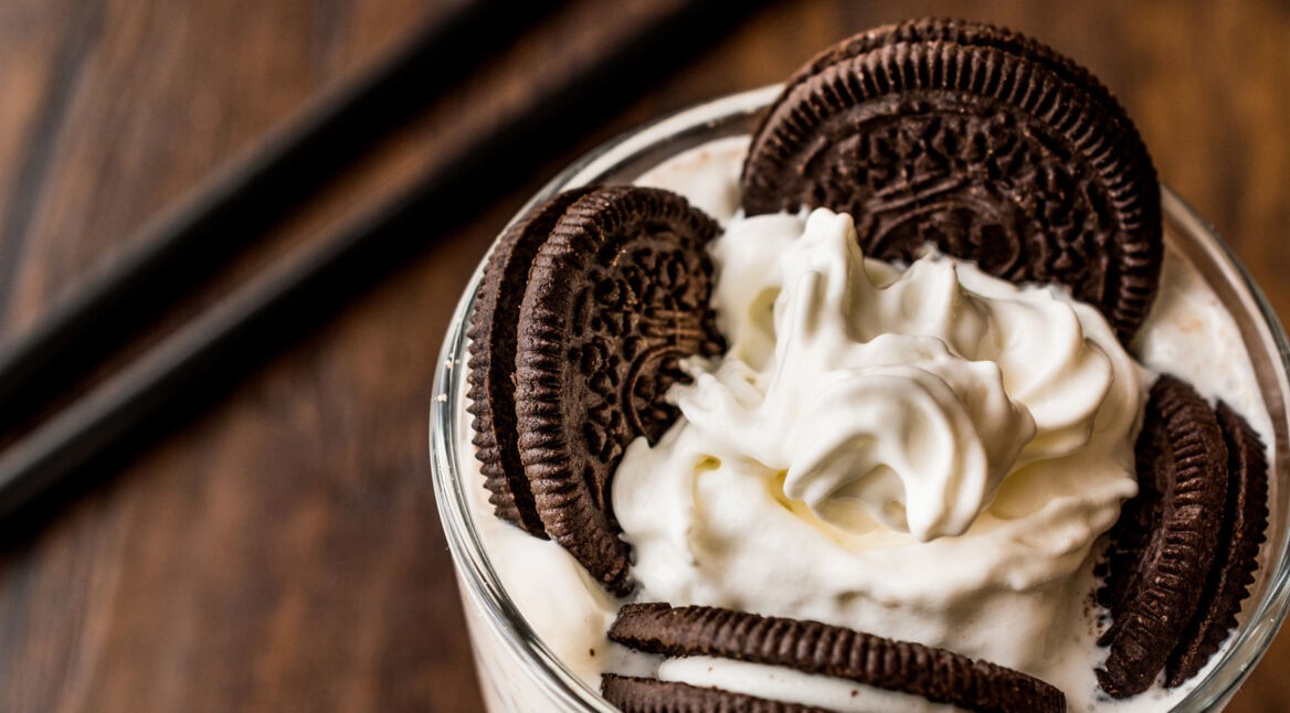 Oreo-Kekse in einem Eiskaffee