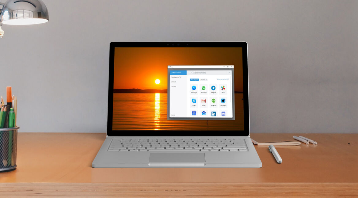 Screenshot der Franz-App unter Windows