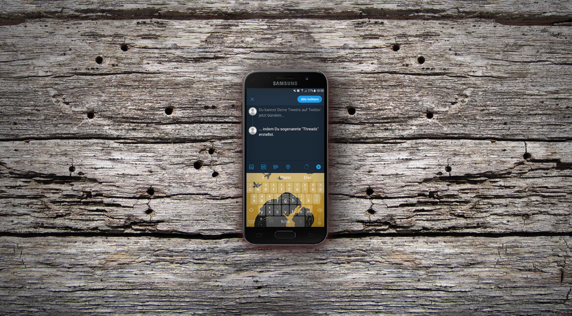 Screenshot der Twitter-App bei der Erstellung eines Threads.