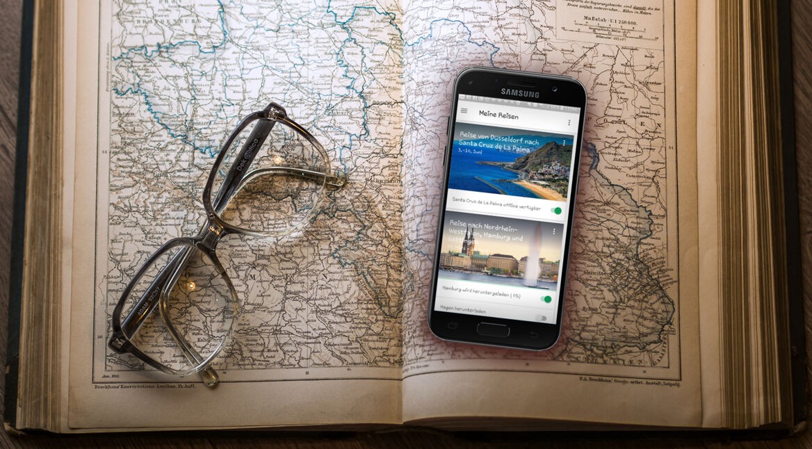 Google Trips-App auf einem Smartphone