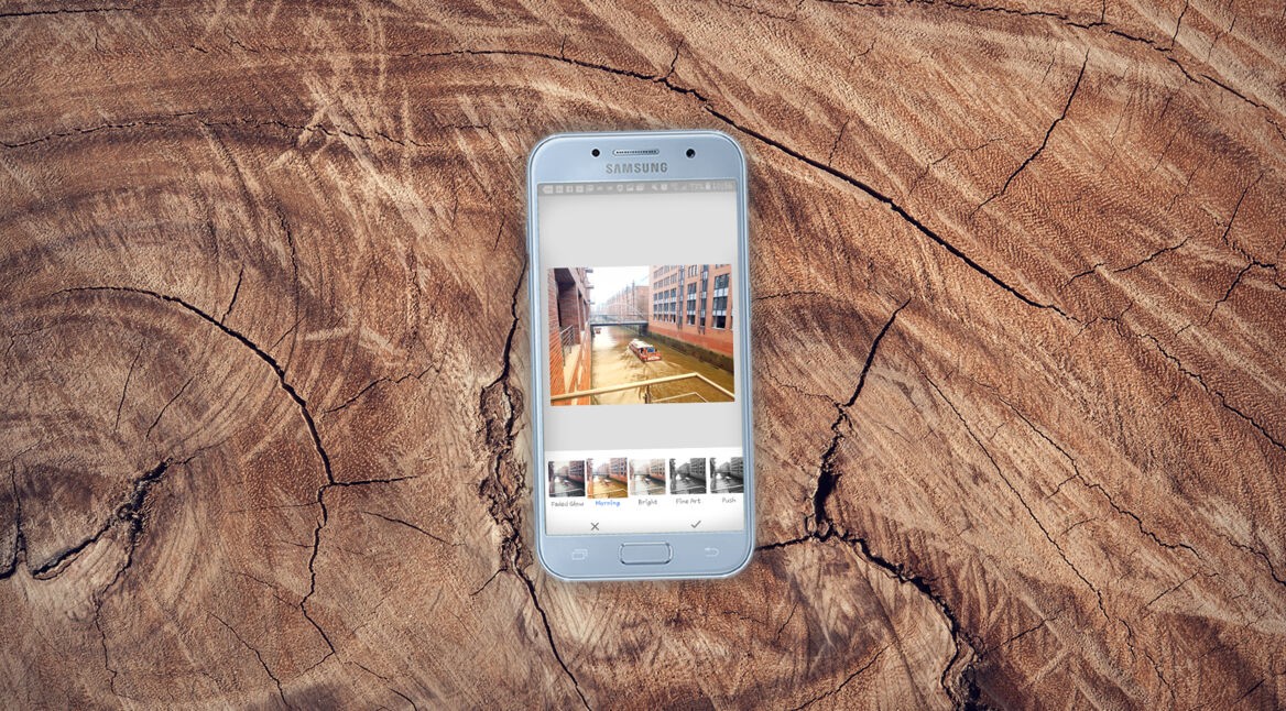 Screenshot der Snapseed-App auf einem Android-Smartphone