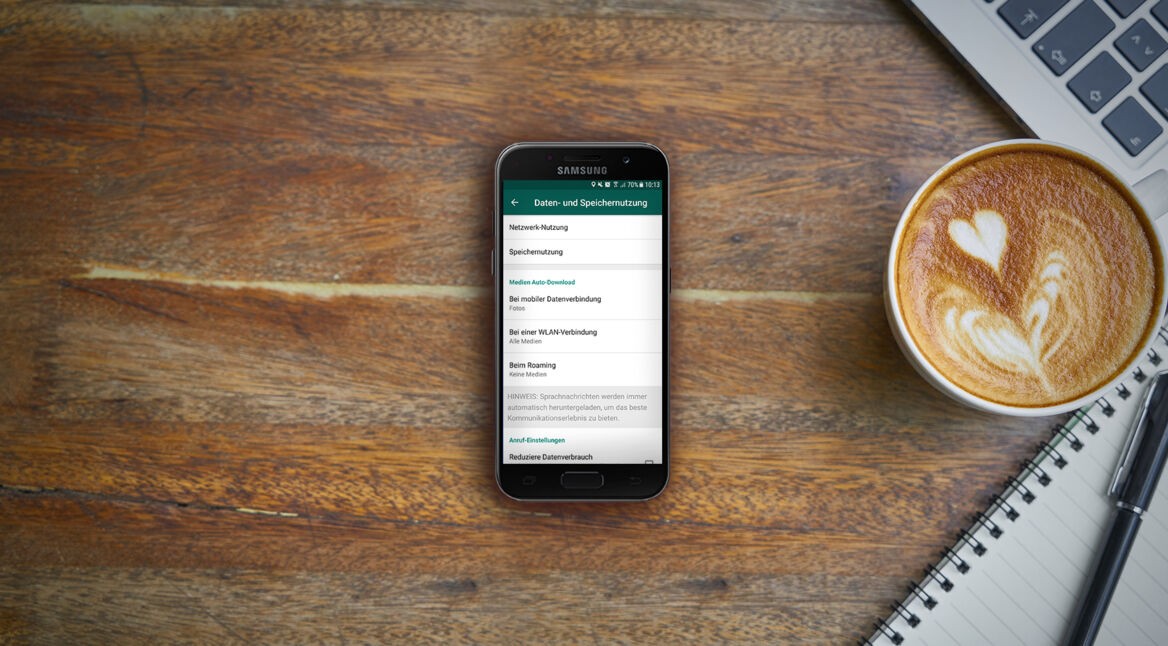 Screenshot der WhatsApp-Einstellungen auf einem Android-Smartphone.