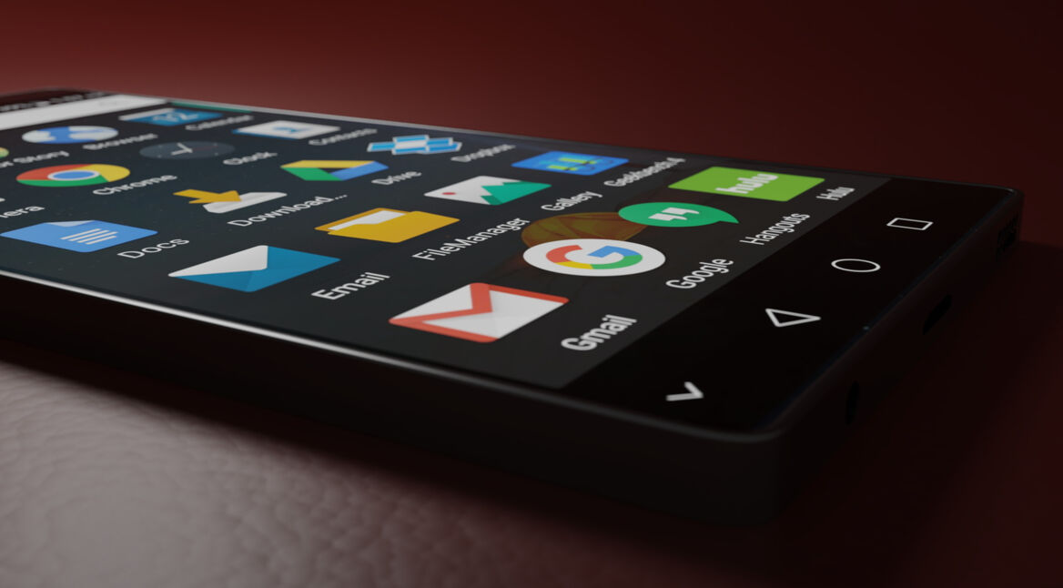 Android-Smartphone mit Gmail-Icon