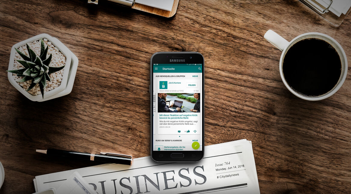 Screenshot der XING-App auf einem Android-Gerät