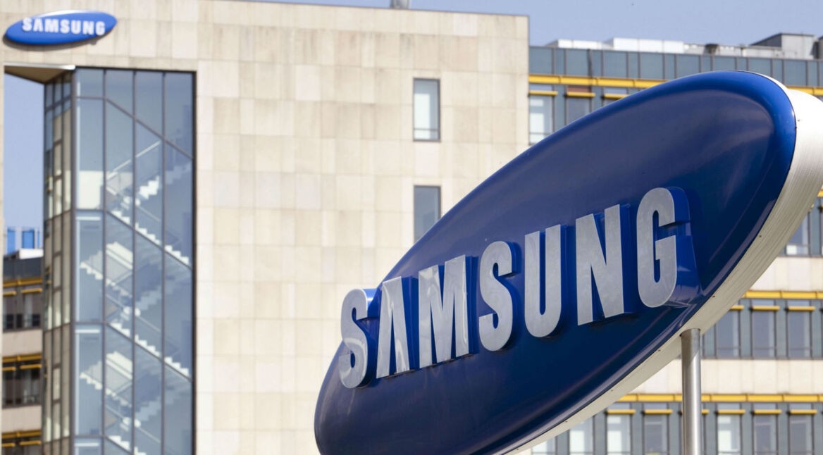 Das blaue Samsung-Logo.